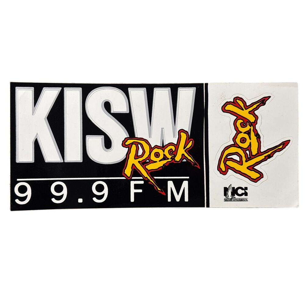Vtg 1993 Rock KISW 99.9 FM Seattle PNW radio station sticker un-used